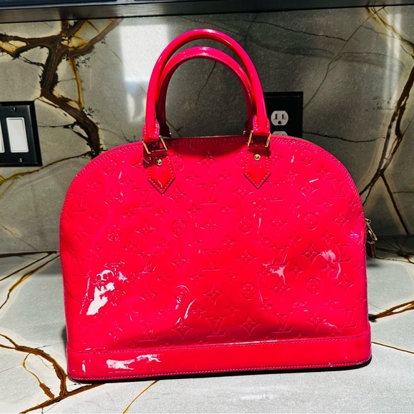 Louis Vuitton Rose Pop Monogram Vernis Alma GM Bag - Picture 2 of 16